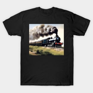 Orient Express Steam Train Digital Drawing T-Shirt